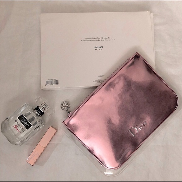 Dior Handbags - ✨New Authentic Dior Makeup metallic pink pouch bag